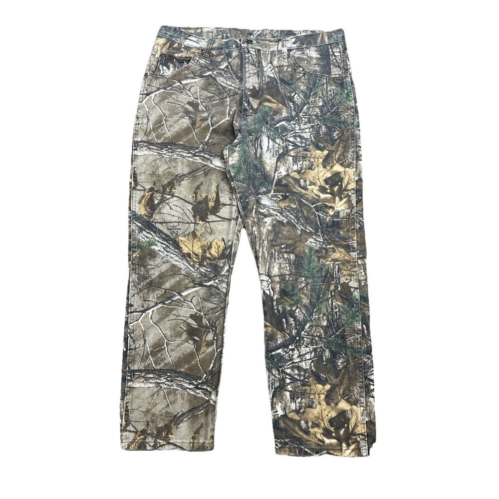 VTG Wrangler Pro Gear Jeans Men 38X30 Realtree Hardwood Camo Hunting Denim Pants